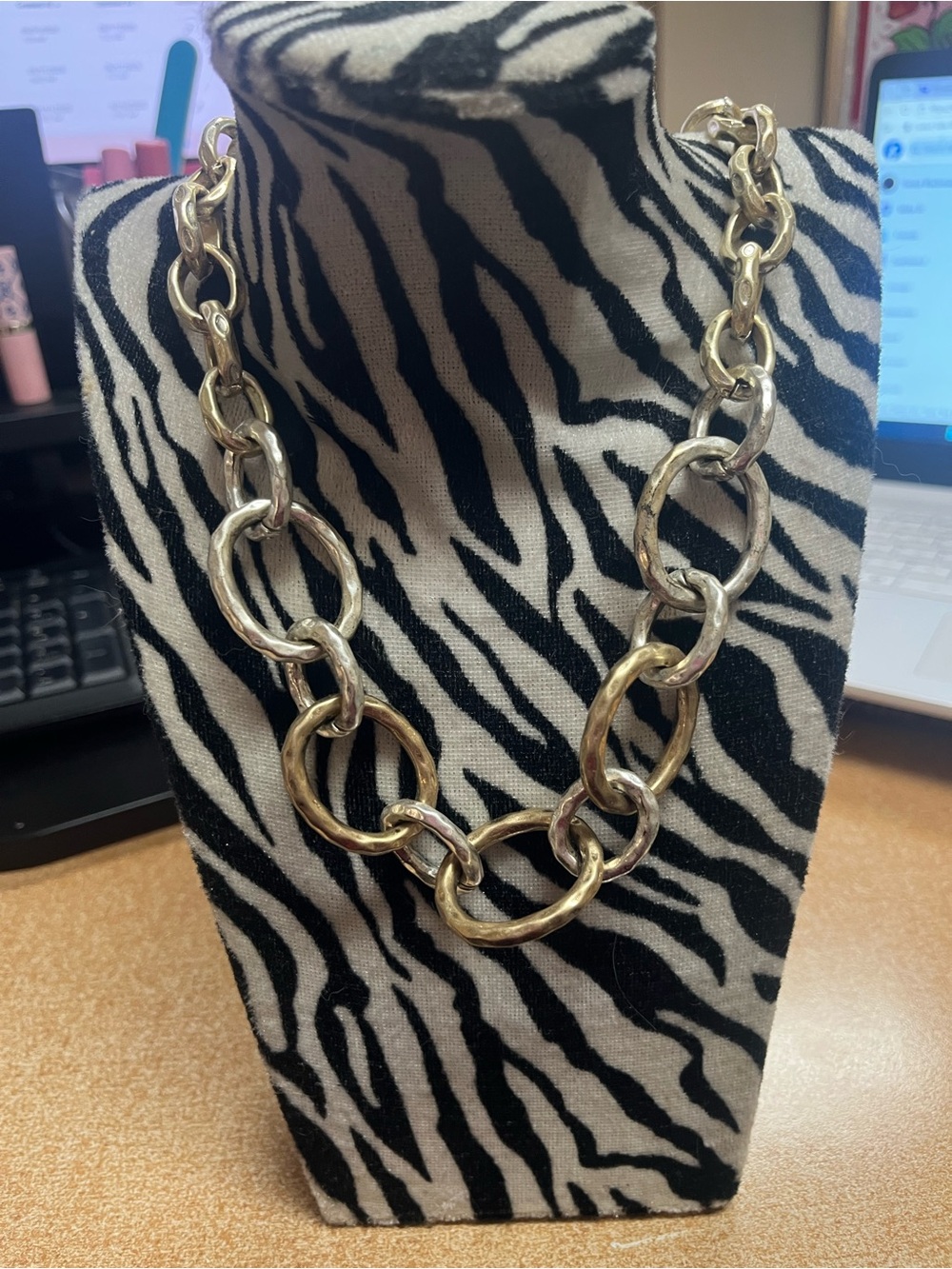 Park lane Chunky Two-Tone Gold-Silver Link Necklace - Women Jewelry